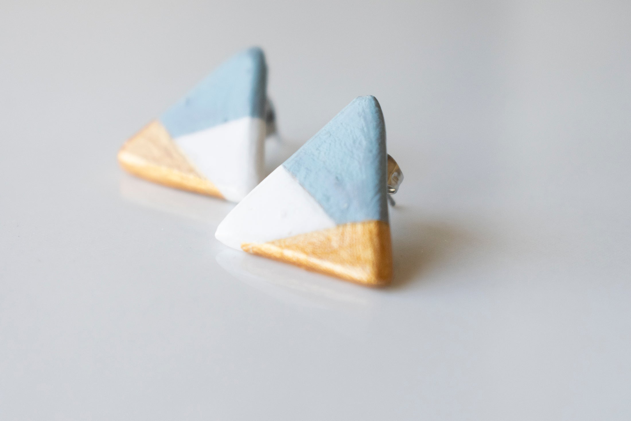 Orecchini Minimal Triangolo Azzurri